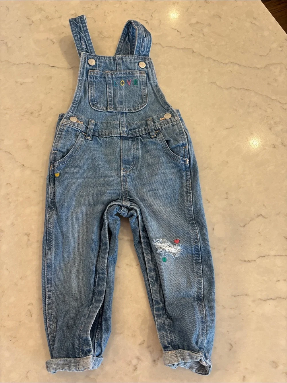 Old Navy Slouchy Embroidered overalls